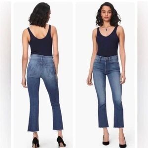 Mother The Hustler Ankle Fray Jeans in Big Sky Size 27 Medium Wash